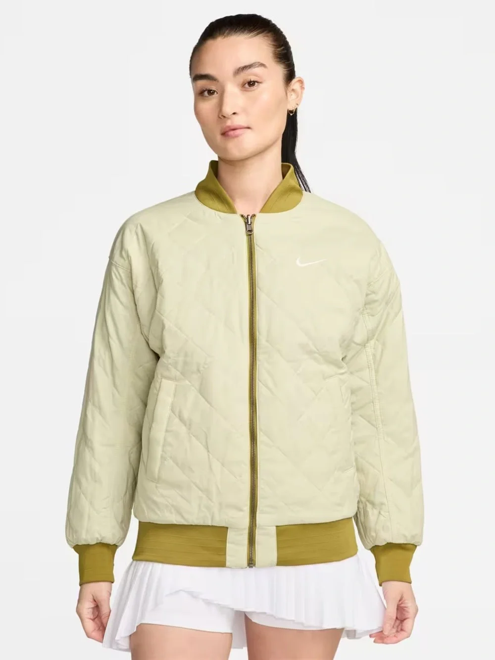 Nike Olive Green Bomber Jacket reversible XS
